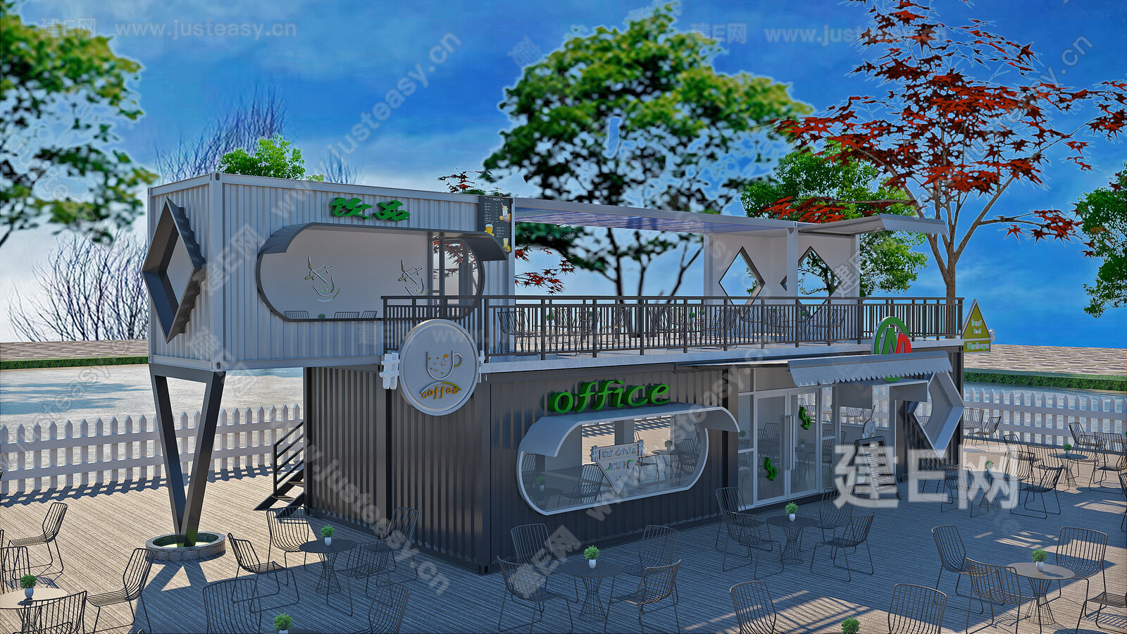 现代集装箱模型SU模型下载[ID:107302607]_建e网su模型