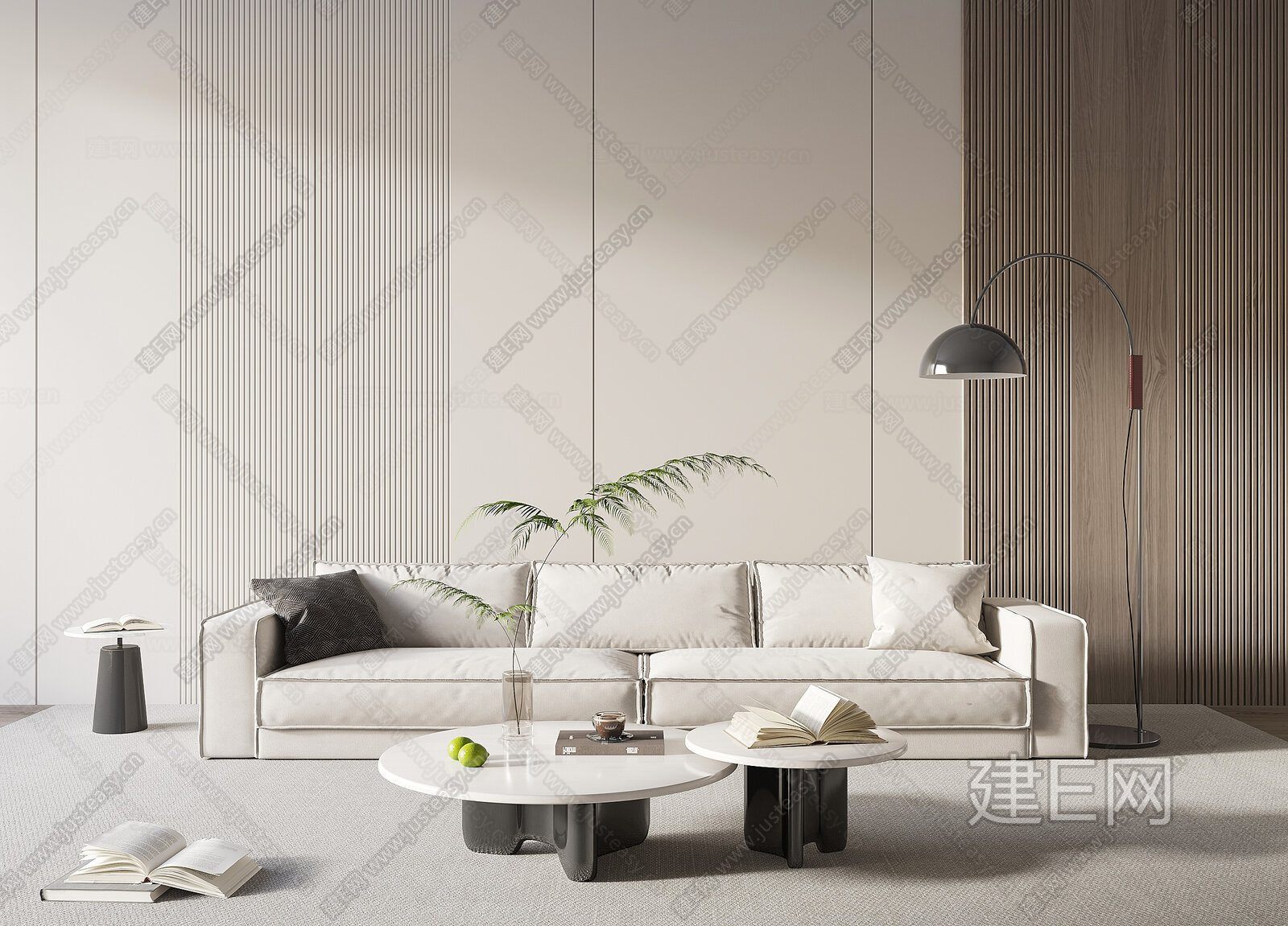 现代沙发茶几组合模型SU模型下载[ID:107040364]_建e网su模型