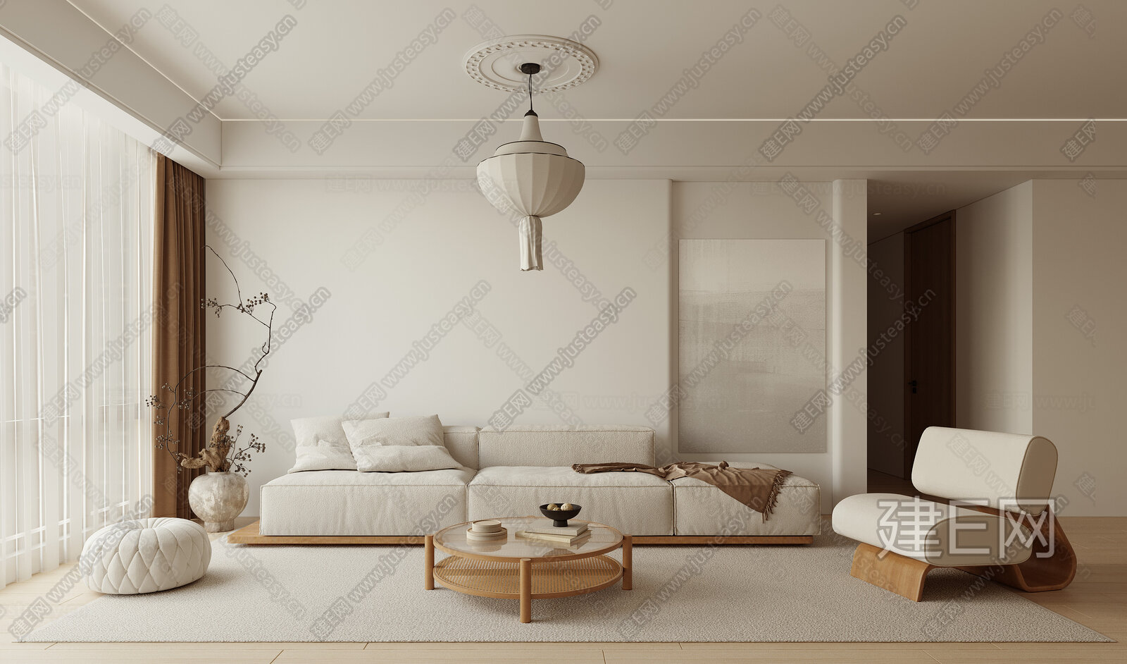 【侘寂风客厅3d模型】建E网_侘寂风客厅3d模型下载[ID:104814326]_打造3d侘寂风客厅模型免费下载平台