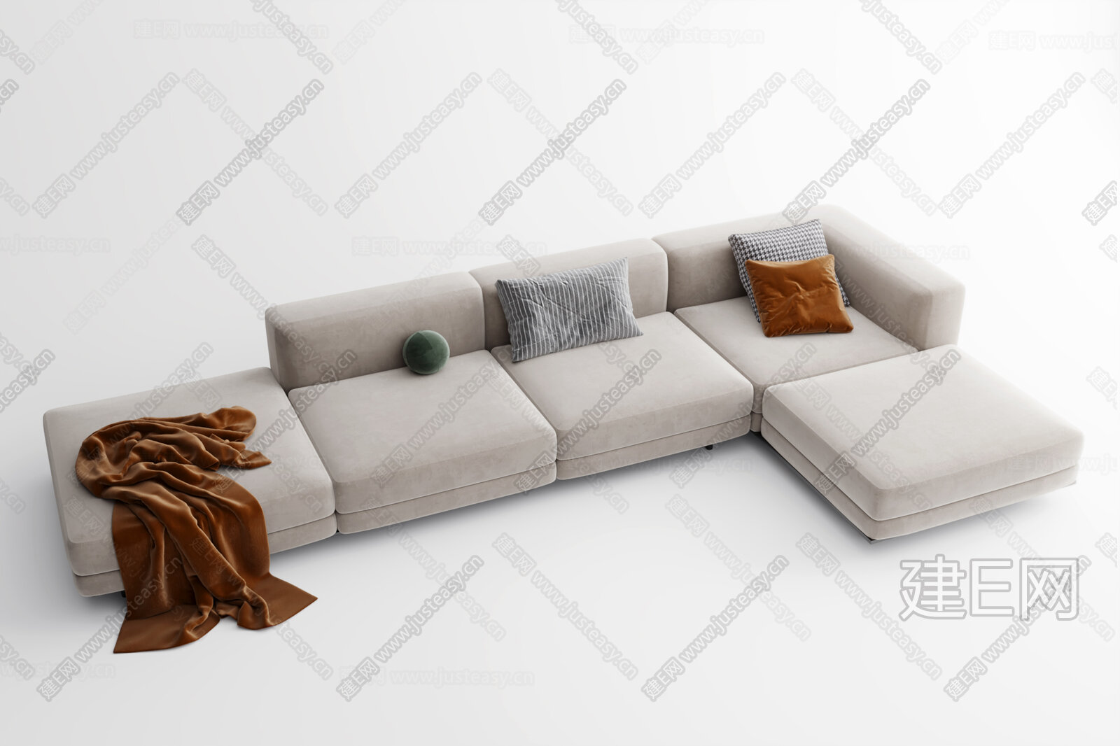 【现代转角沙发3d模型】建e网_现代转角沙发3d模型下载[ID:104420905]_打造3d现代转角沙发模型免费下载平台