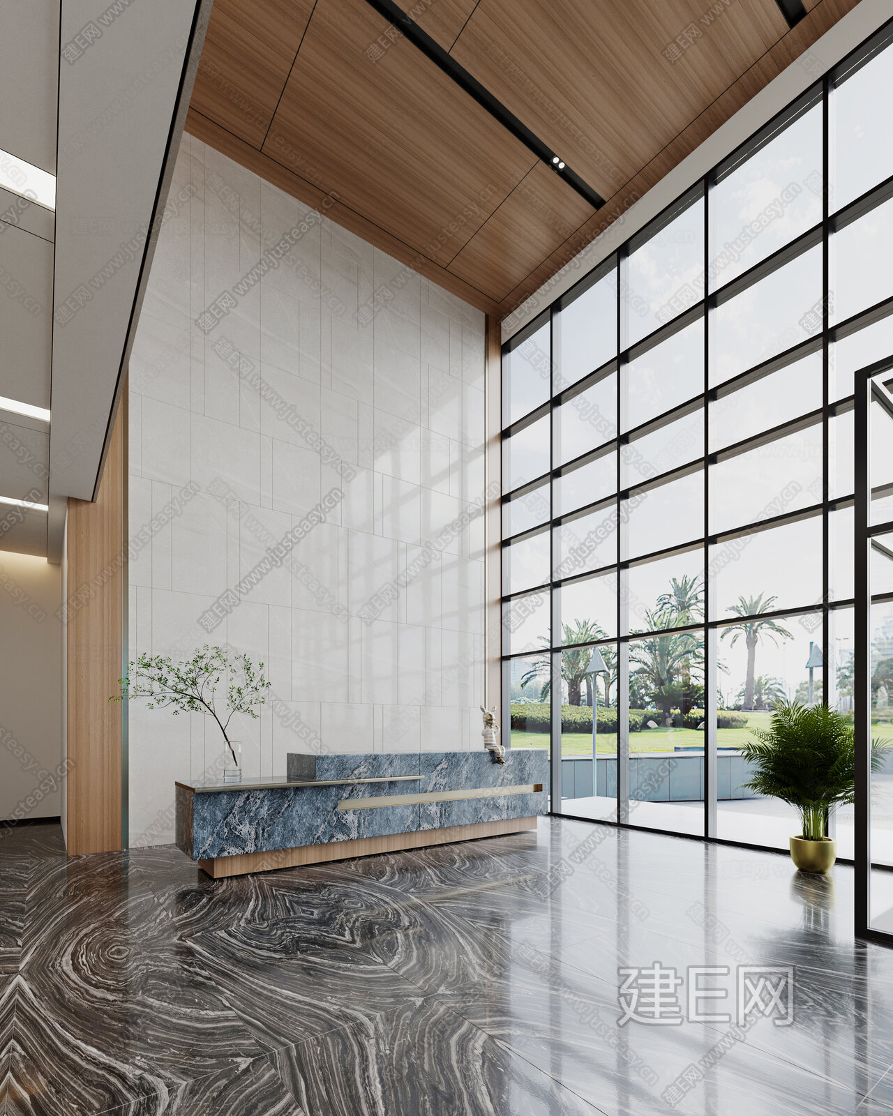 现代公司前台模型SU模型下载[ID:101535301]_建e网su模型