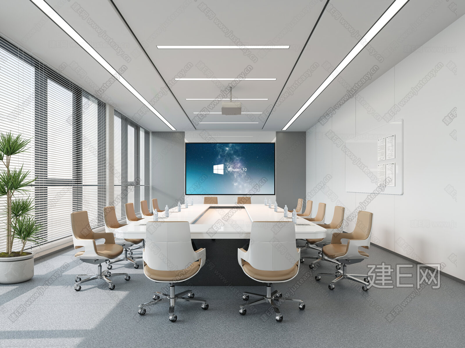 现代会议室模型SU模型下载[ID:100748878]_建e网su模型