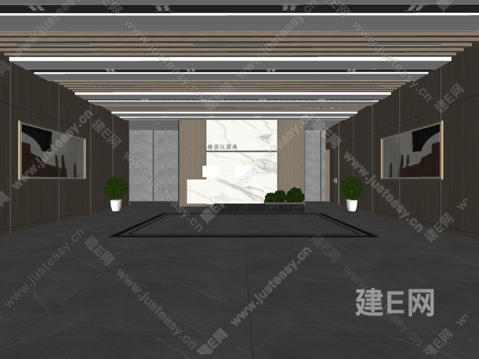现代公司前台模型SU模型下载[ID:109006421]_建e网su模型