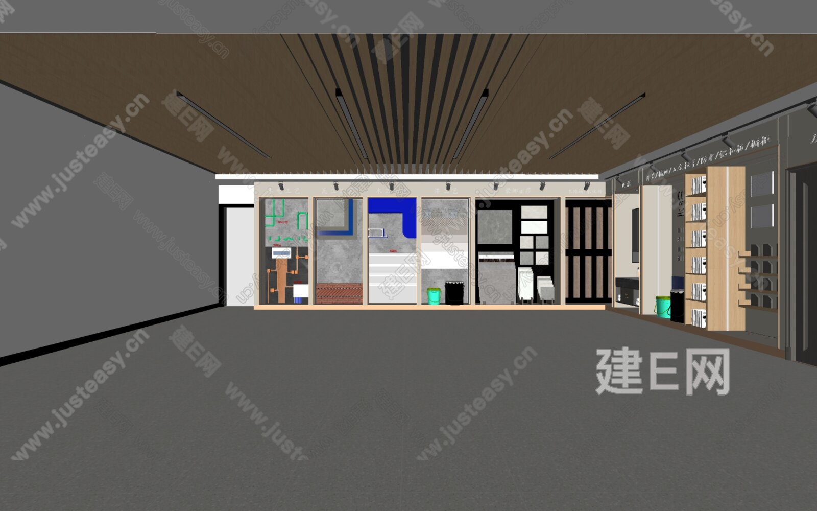 现代施工工艺展厅模型SU模型下载[ID:108613364]_建E室内设计网
