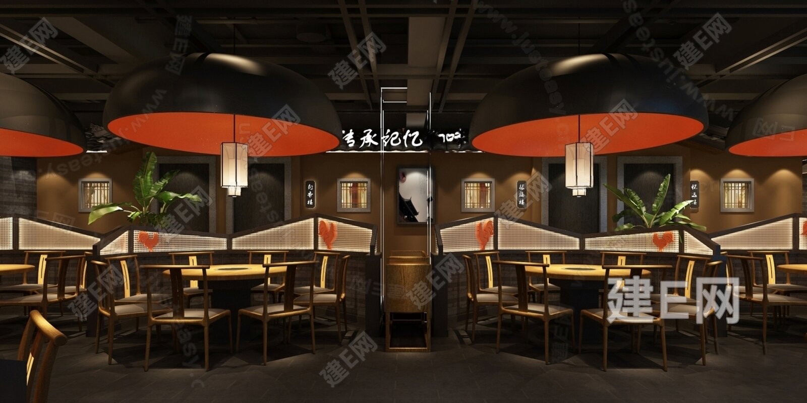 新中式火锅店模型SU模型下载[ID:101600821]_建e网su模型