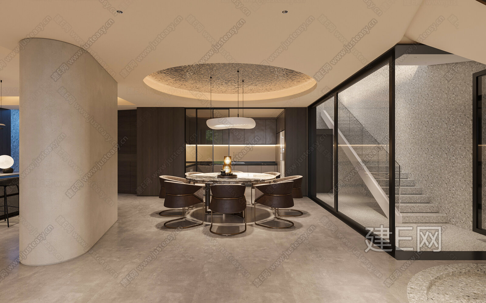 【现代轻奢别墅客厅3d模型】建e网_现代轻奢别墅客厅3d模型下载[ID:115627538]_打造3d现代轻奢别墅客厅模型免费下载平台
