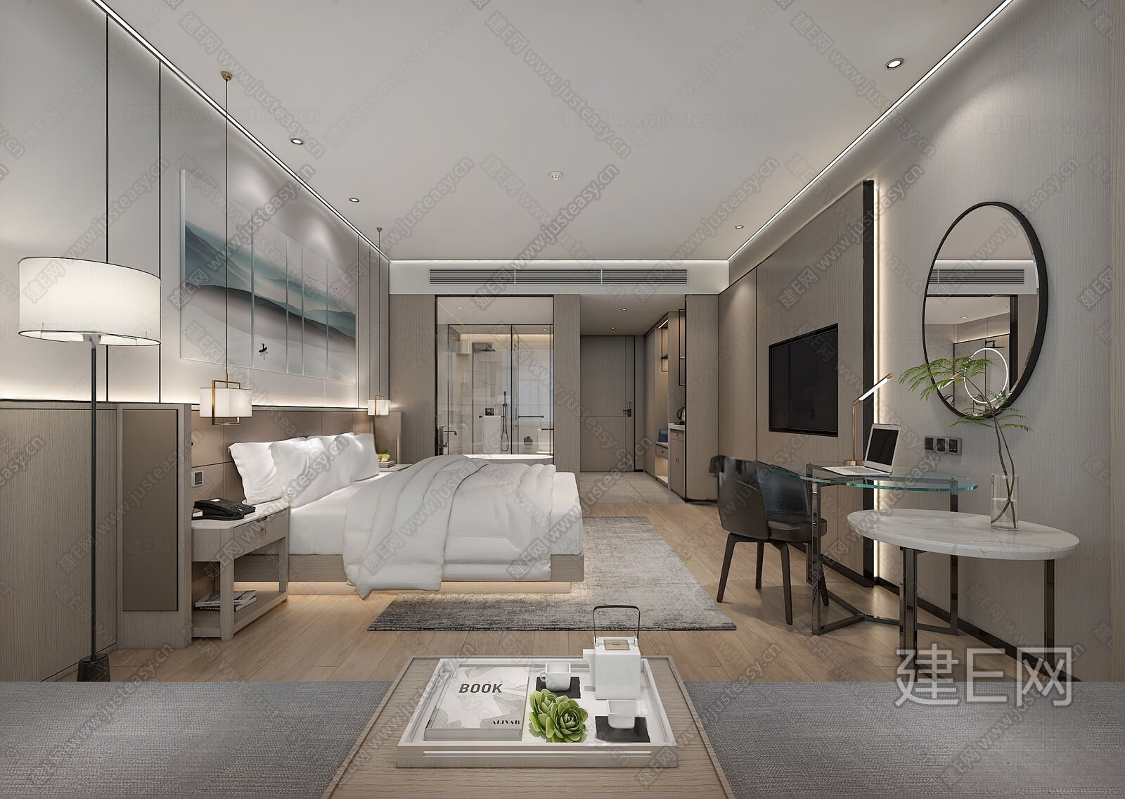 【现代酒店客房3d模型】建e网_现代酒店客房3d模型下载[ID:115955313]_打造3d现代酒店客房模型免费下载平台