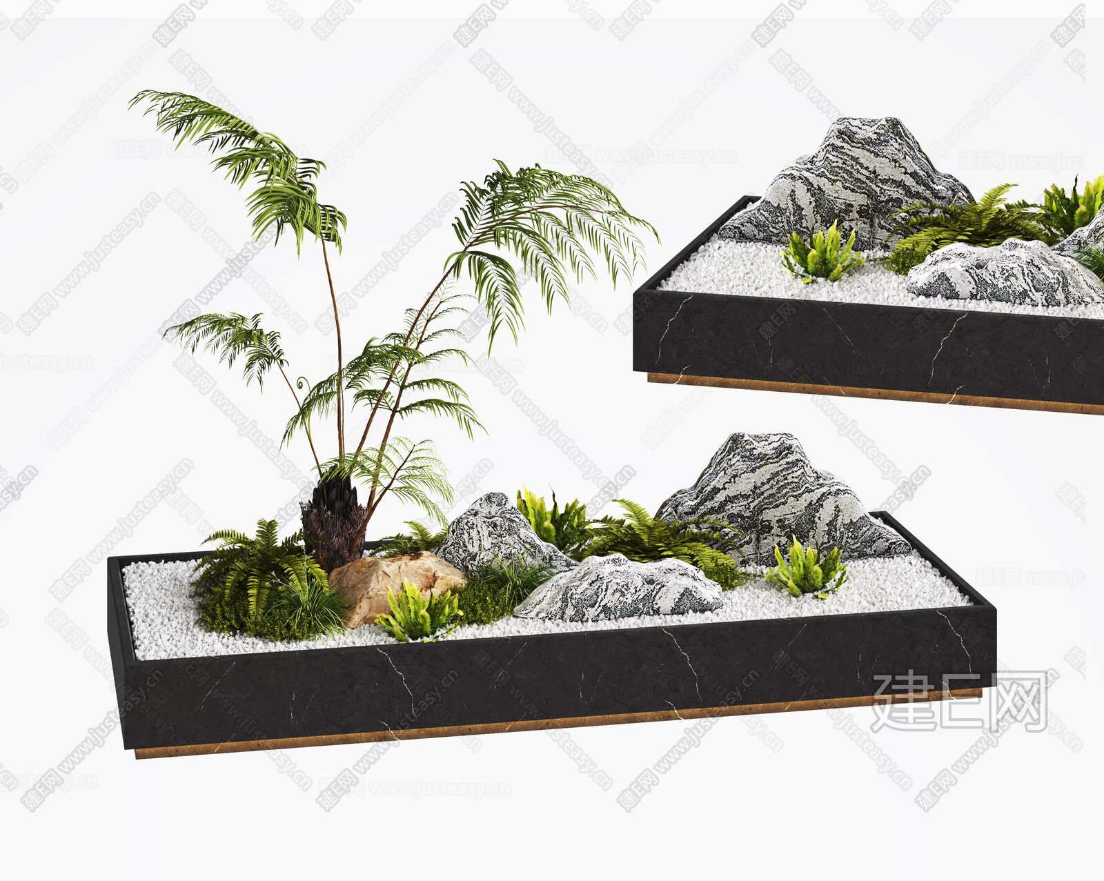 现代景观植物小品3d模型下载[ID:117266159]_建e网3d模型