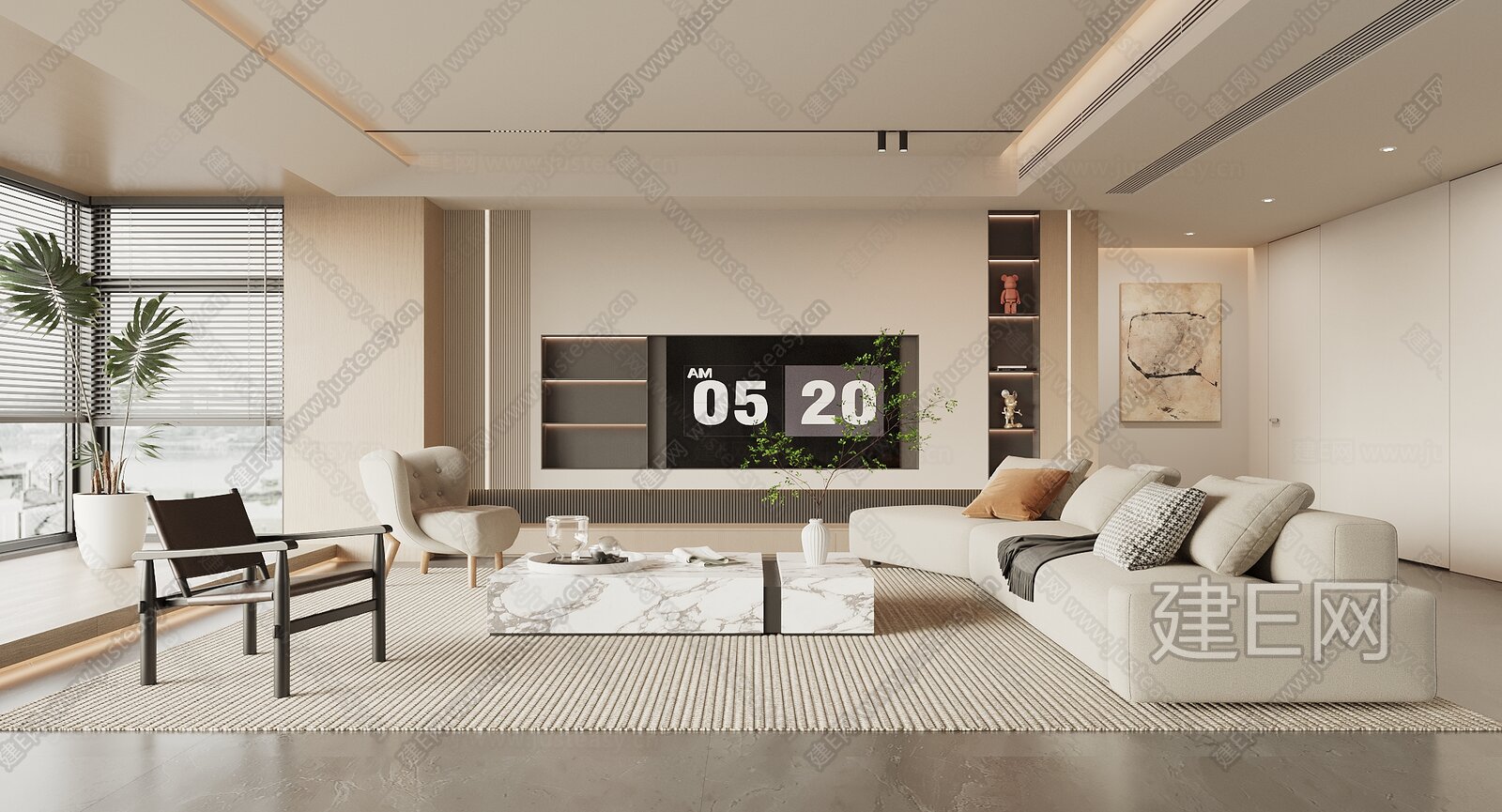 【现代客厅3d模型】建e网_现代客厅3d模型下载[ID:109401649]_打造3d现代客厅模型免费下载平台