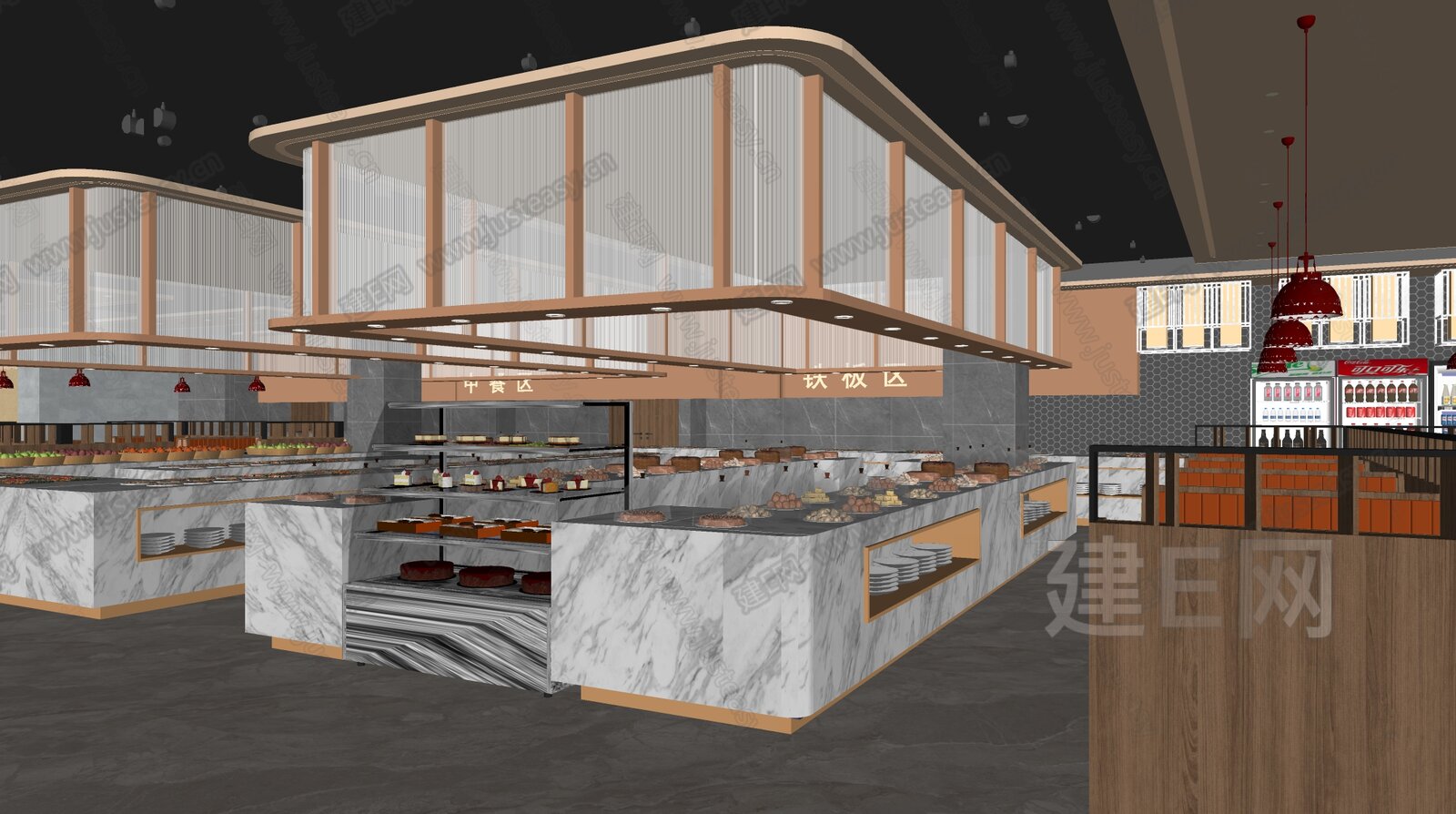 现代火锅店模型SU模型下载[ID:113397266]_建e网su模型