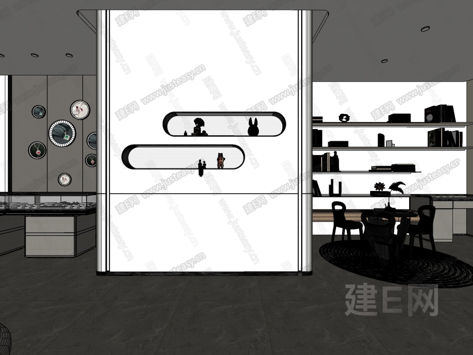 现代珠宝店模型SU模型下载[ID:114052787]_建e网su模型