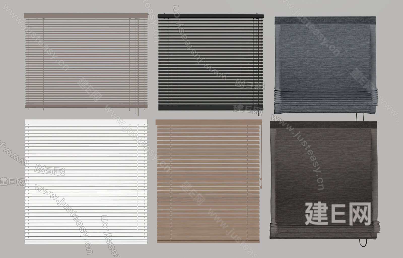 现代百叶帘模型SU模型下载[ID:114577076]_建E室内设计网