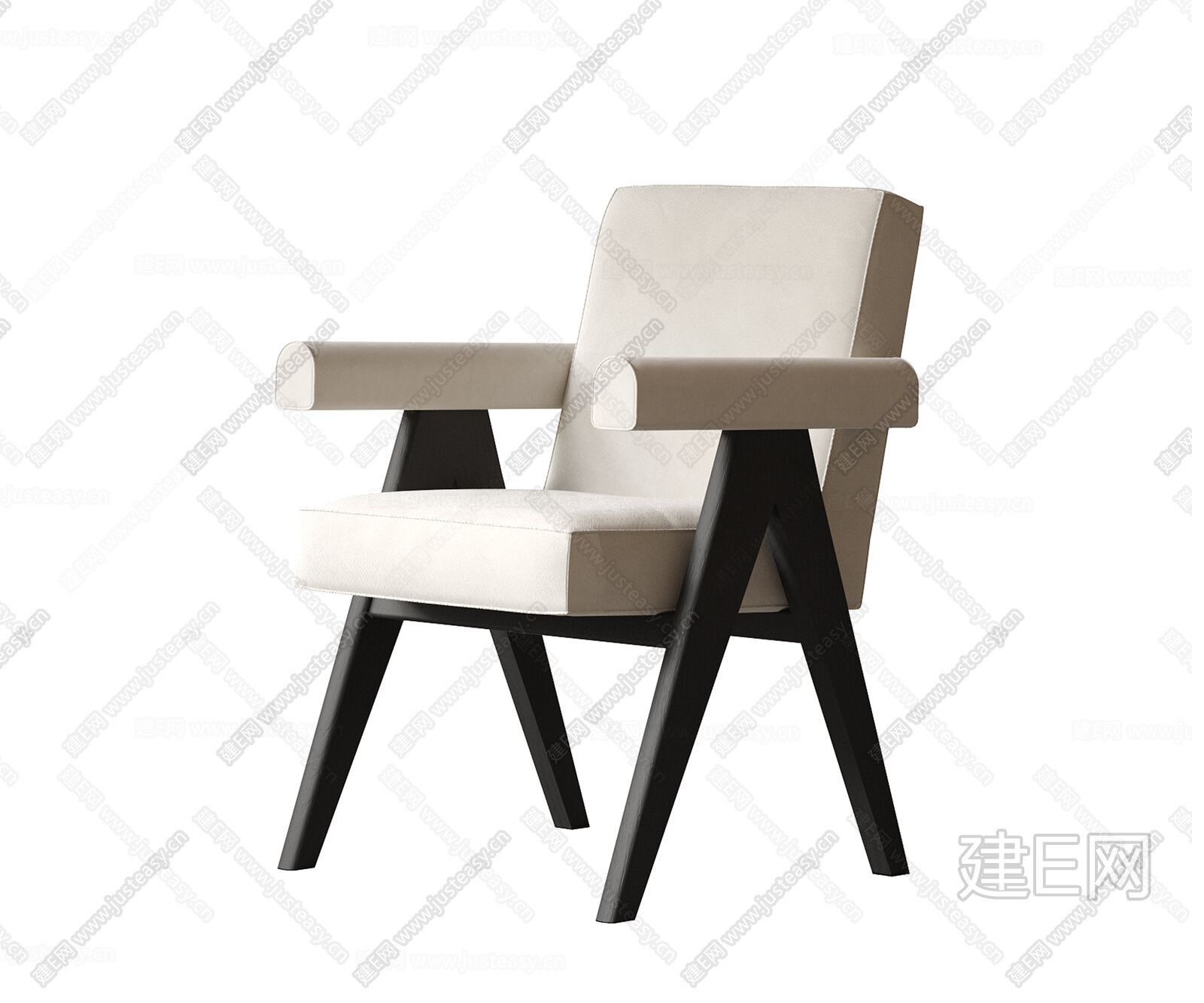 Cassina 现代扶手椅 布艺模型SU模型下载[ID:115363464]_建e网su模型