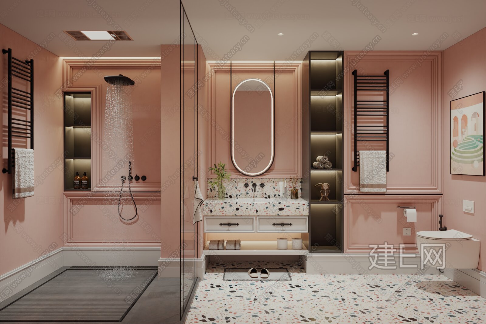 法式风格卫生间模型SU模型下载[ID:115887658]_建E室内设计网