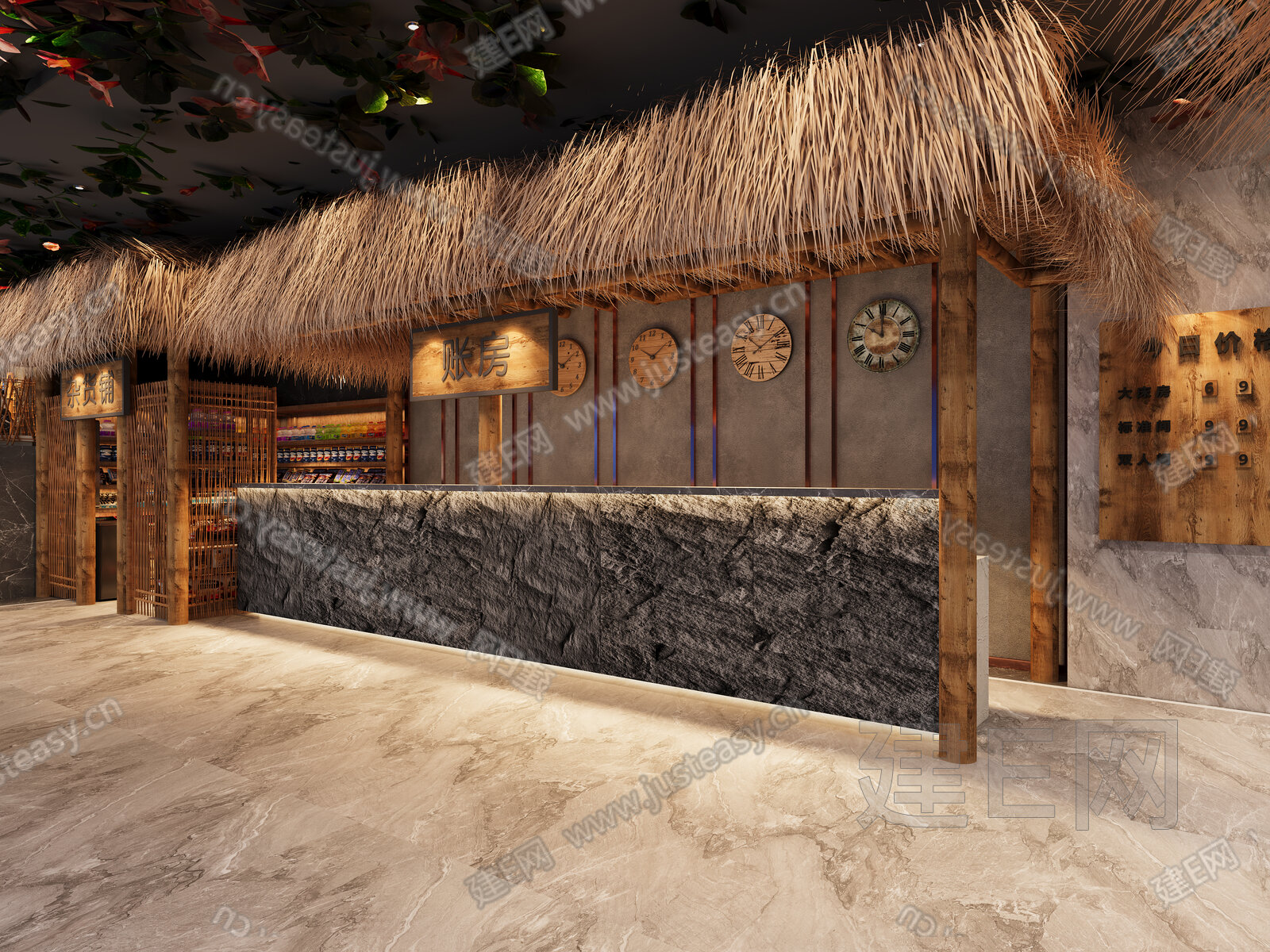 中式茅草屋3d模型下载[ID:112154173]_建e网3d模型
