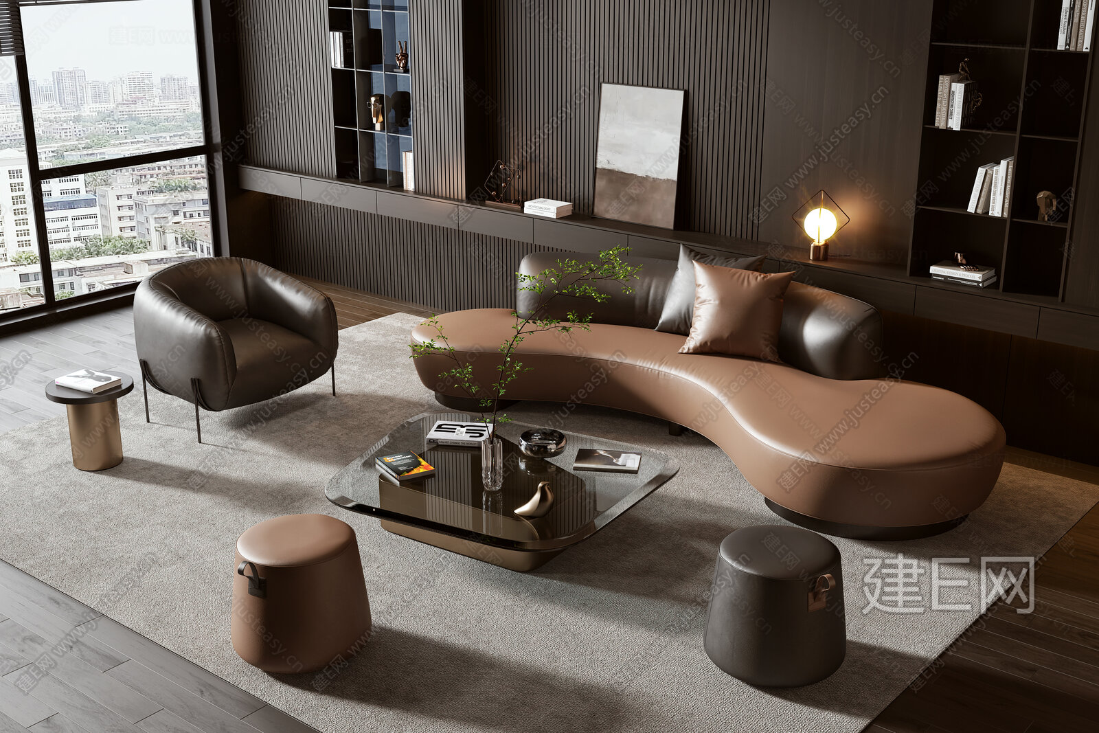 【Minotti 现代沙发茶几组合3d模型】建e网_Minotti 现代沙发茶几组合3d模型下载[ID:112678619]_打造 ...