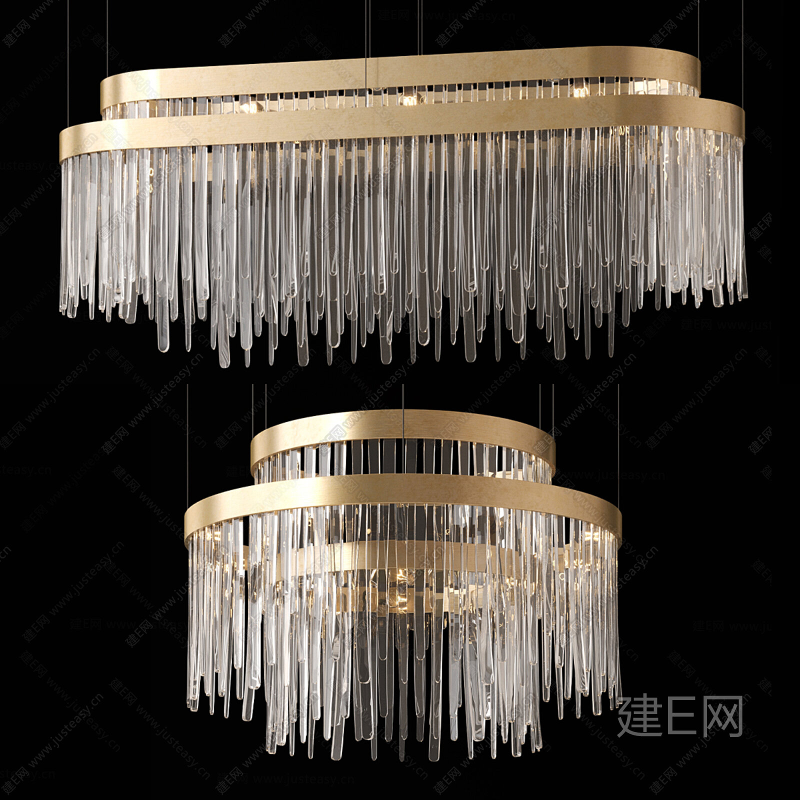 现代水晶吊灯模型SU模型下载[ID:116411967]_建e网su模型