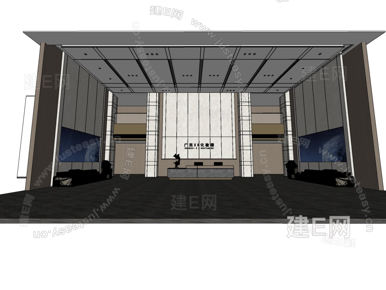 现代公司大堂 模型SU模型下载[ID:116936200]_建e网su模型