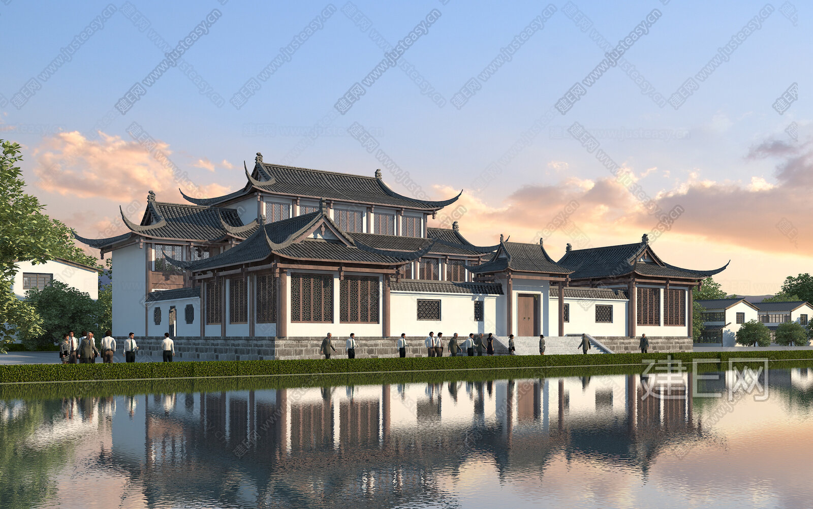 【中式四合院3d模型】建e网_中式四合院3d模型下载[ID:104946080]_打造3d中式四合院模型免费下载平台