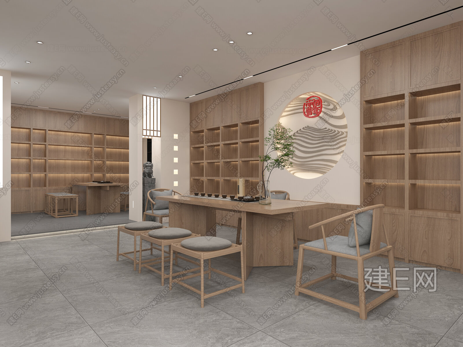 【新中式茶馆3d模型】建E网_新中式茶馆3d模型下载[ID:105077233]_打造3d新中式茶馆模型免费下载平台