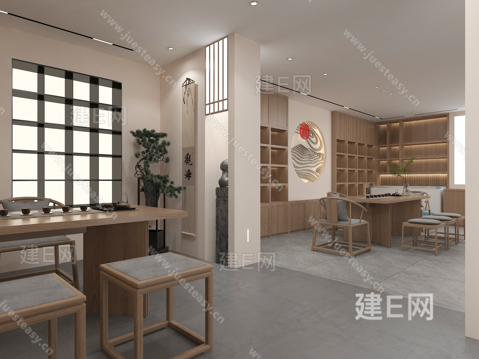 【新中式茶馆3d模型】建E网_新中式茶馆3d模型下载[ID:105077233]_打造3d新中式茶馆模型免费下载平台