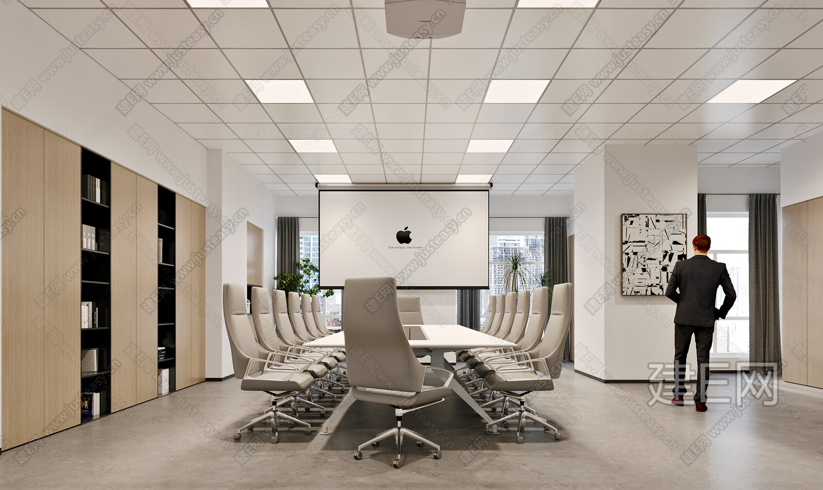 【现代会议室3d模型】建E网_现代会议室3d模型下载[ID:105011485]_打造3d现代会议室模型免费下载平台