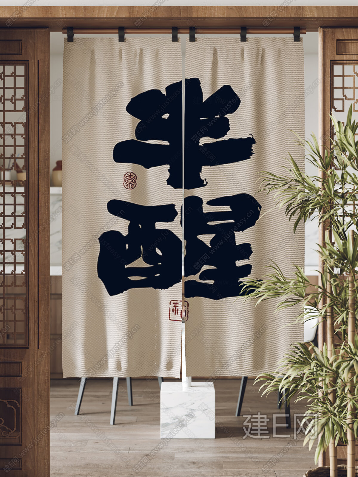 现代门帘布帘模型SU模型下载[ID:109202965]_建e网su模型