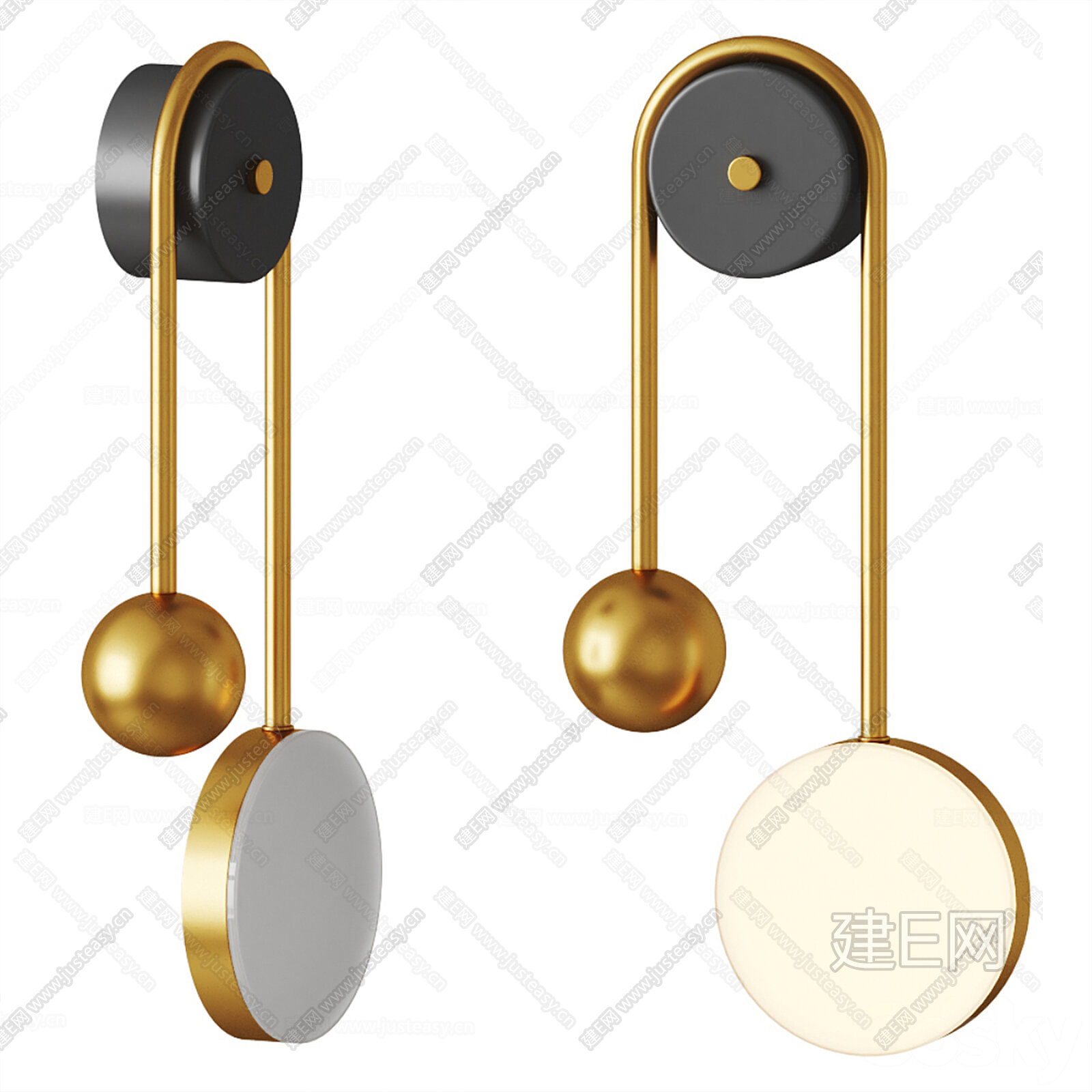 现代壁灯3d模型下载[ID:105798076]_建e网3d模型
