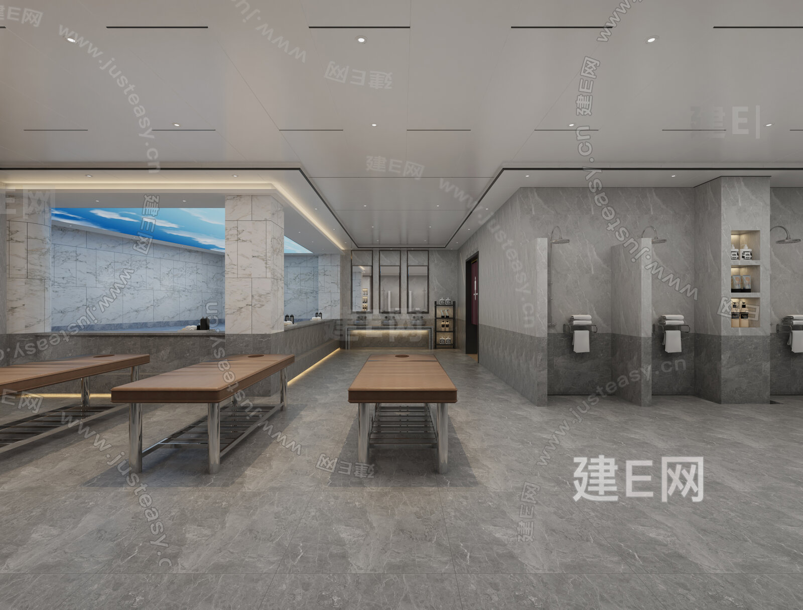 新中式洗浴中心3d模型下载[ID:105404776]_建e网3d模型