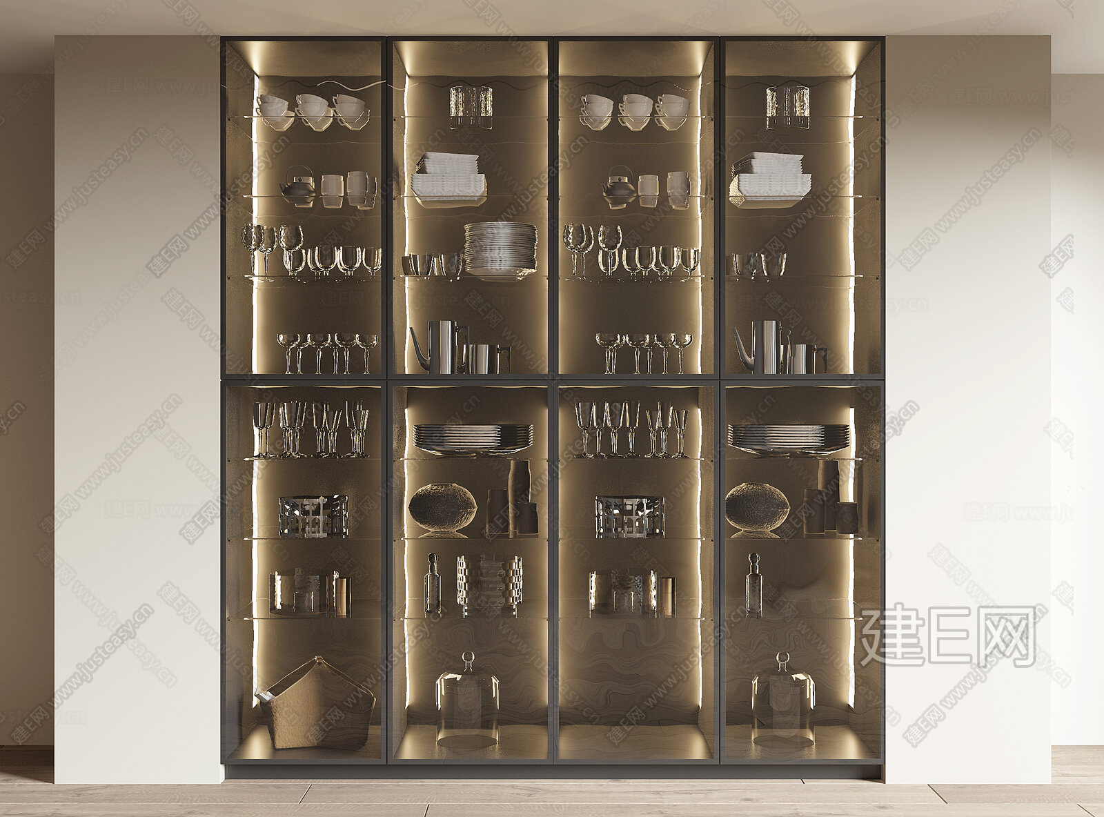 现代酒柜模型SU模型下载[ID:111758853]_建E室内设计网