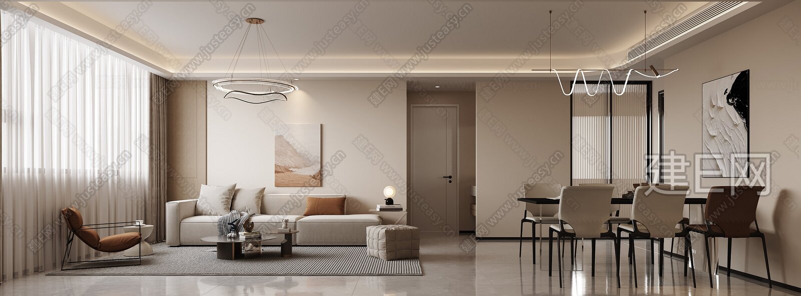 【现代客餐厅3d模型】建E网_现代客餐厅3d模型下载[ID:106453392]_打造3d现代客餐厅模型免费下载平台