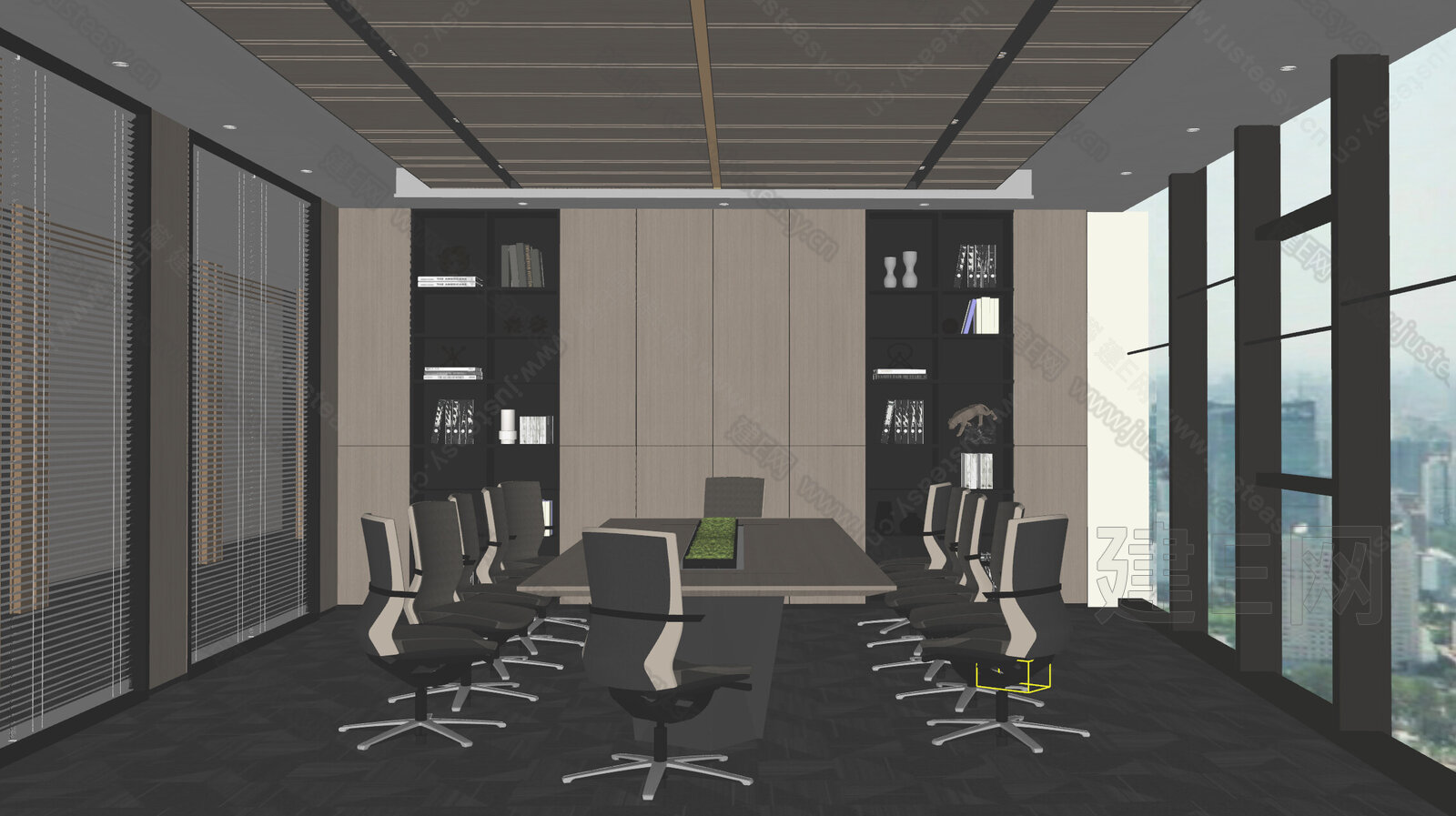 现代会议室模型SU模型下载[ID:110644783]_建e网su模型