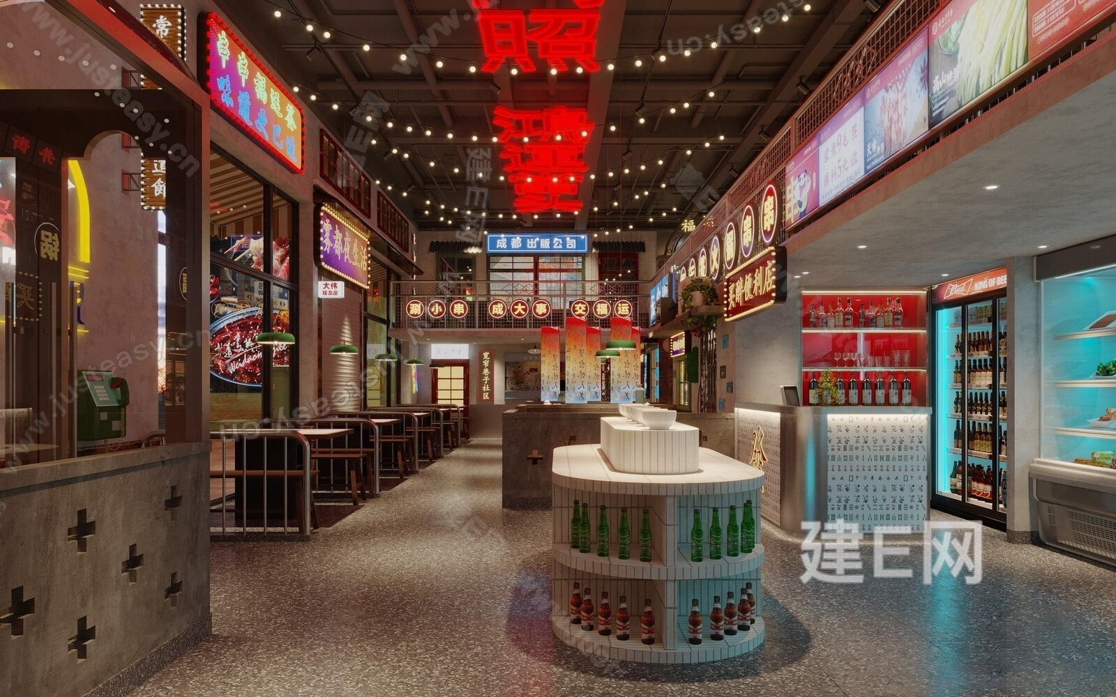 新中式火锅店模型SU模型下载[ID:111496828]_建e网su模型