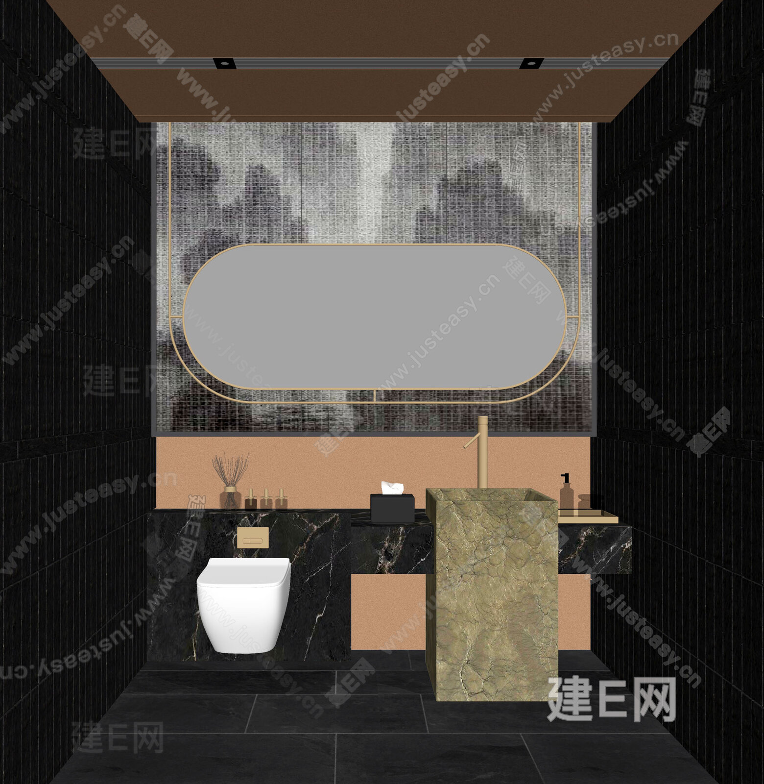 新中式卫生间sketchup模型