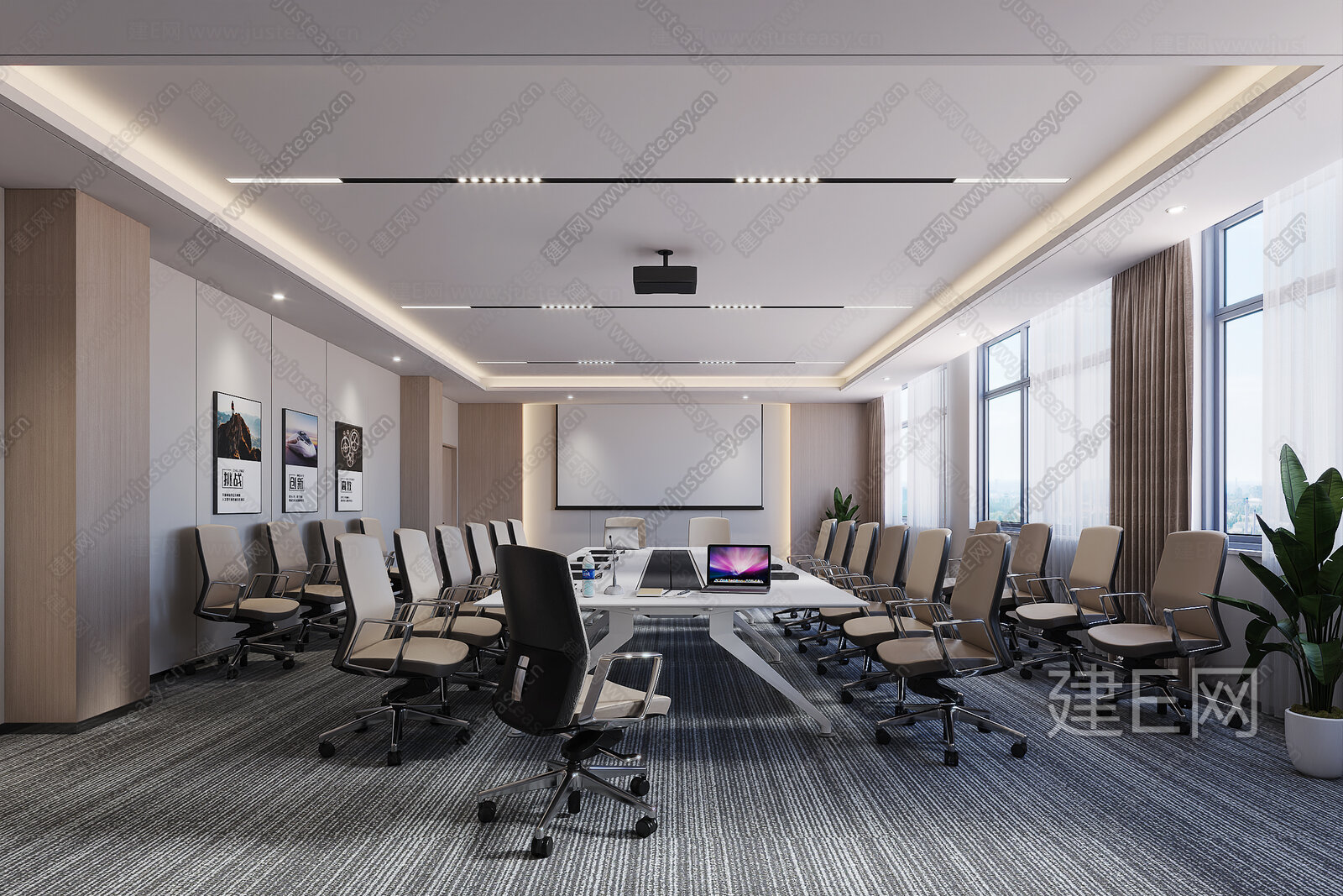 【现代会议室3d模型】建E网_现代会议室3d模型下载[ID:107764155]_打造3d现代会议室模型免费下载平台