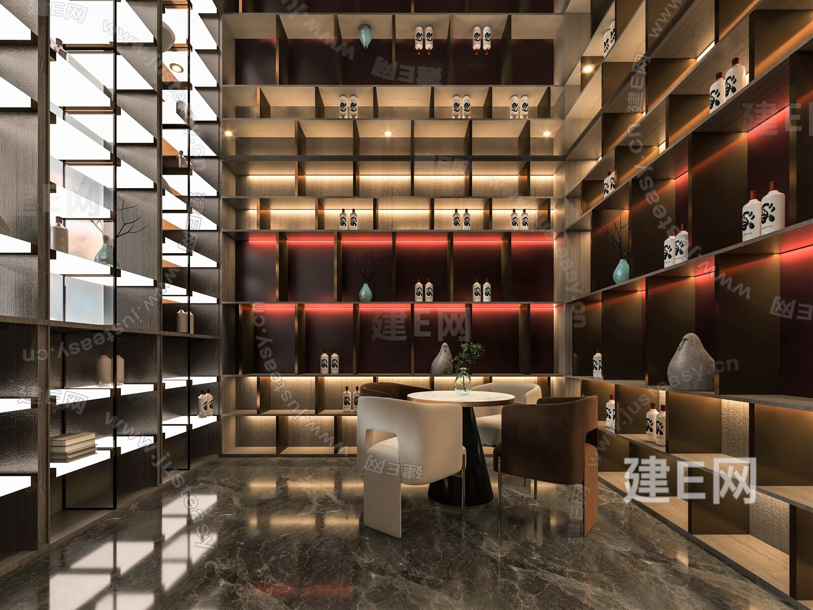 【新中式烟酒店3d模型】建e网_新中式烟酒店3d模型下载[ID:107960757]_打造3d新中式烟酒店模型免费下载平台
