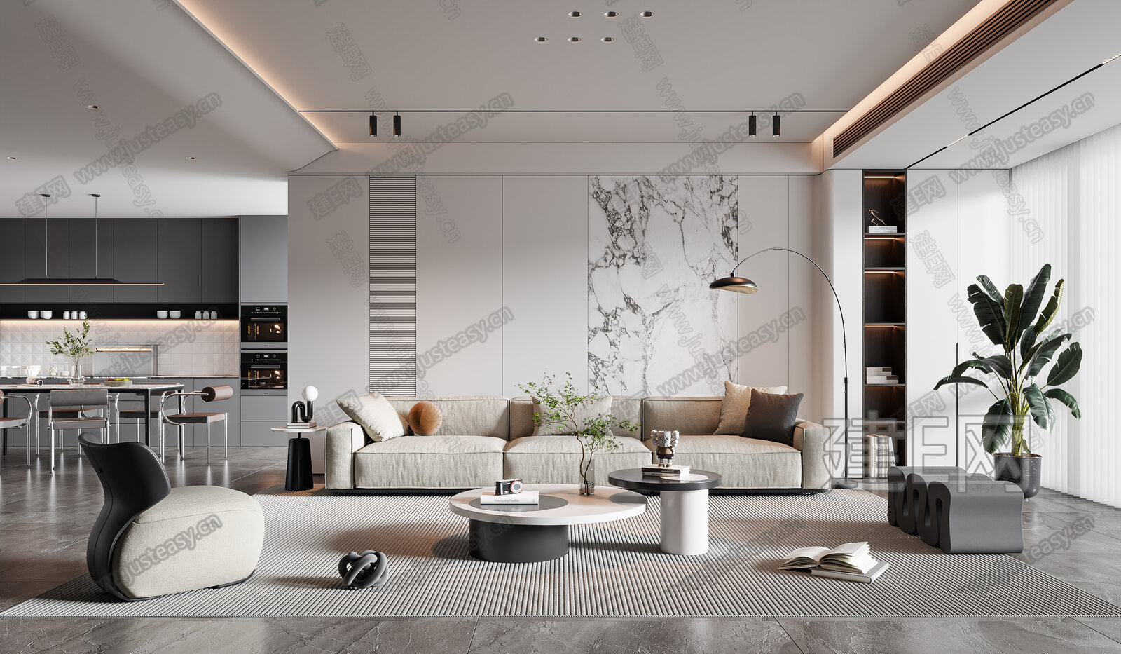 【现代客餐厅3d模型】建e网_现代客餐厅3d模型下载[ID:108419563]_打造3d现代客餐厅模型免费下载平台