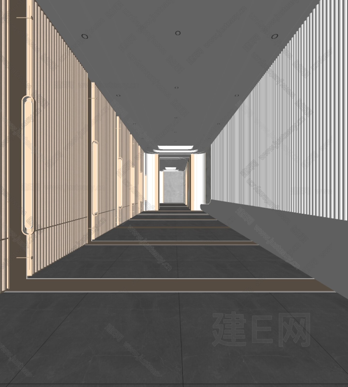 现代过道模型SU模型下载[ID:112086632]_建e网su模型