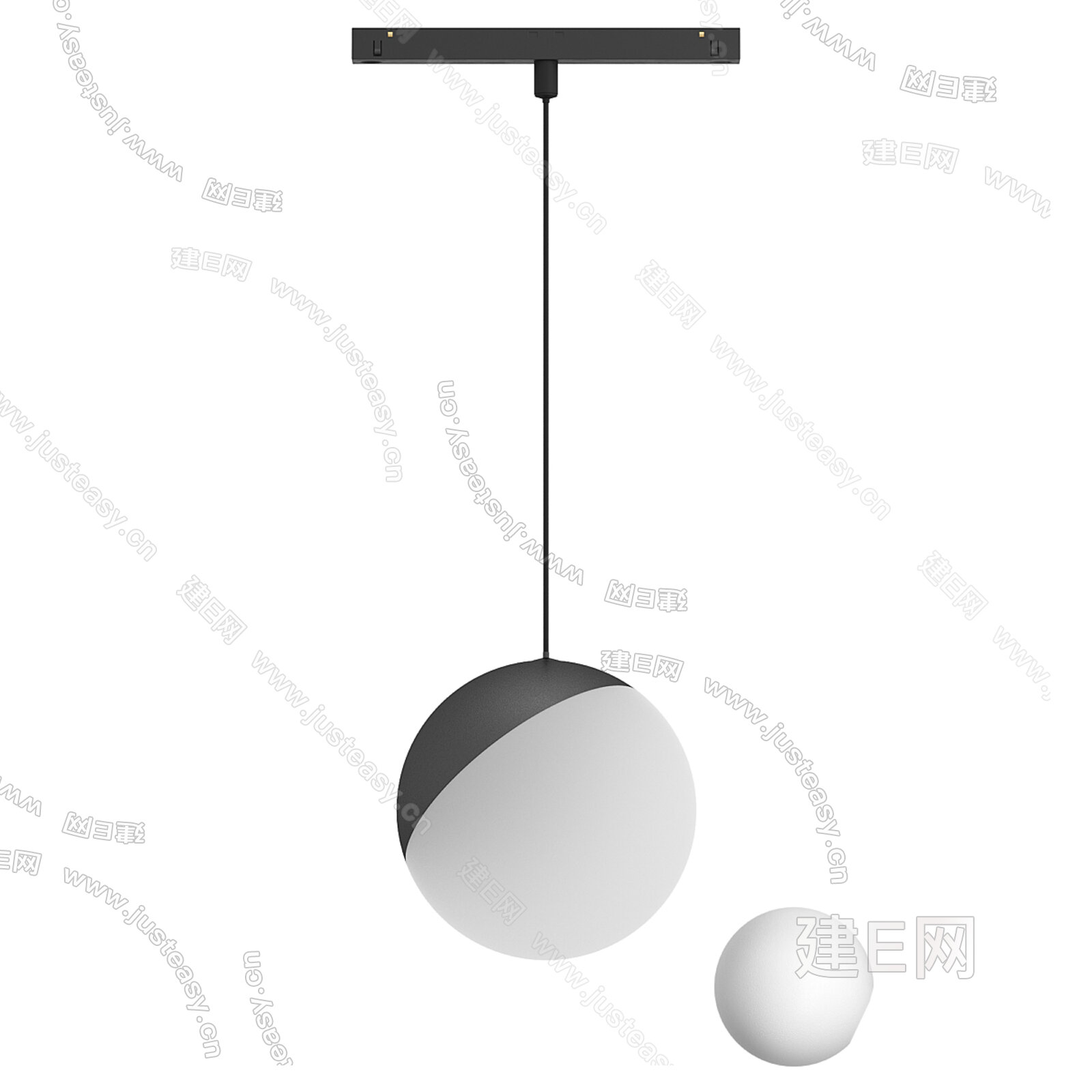 现代简约球形吊灯模型SU模型下载[ID:113200870]_建e网su模型
