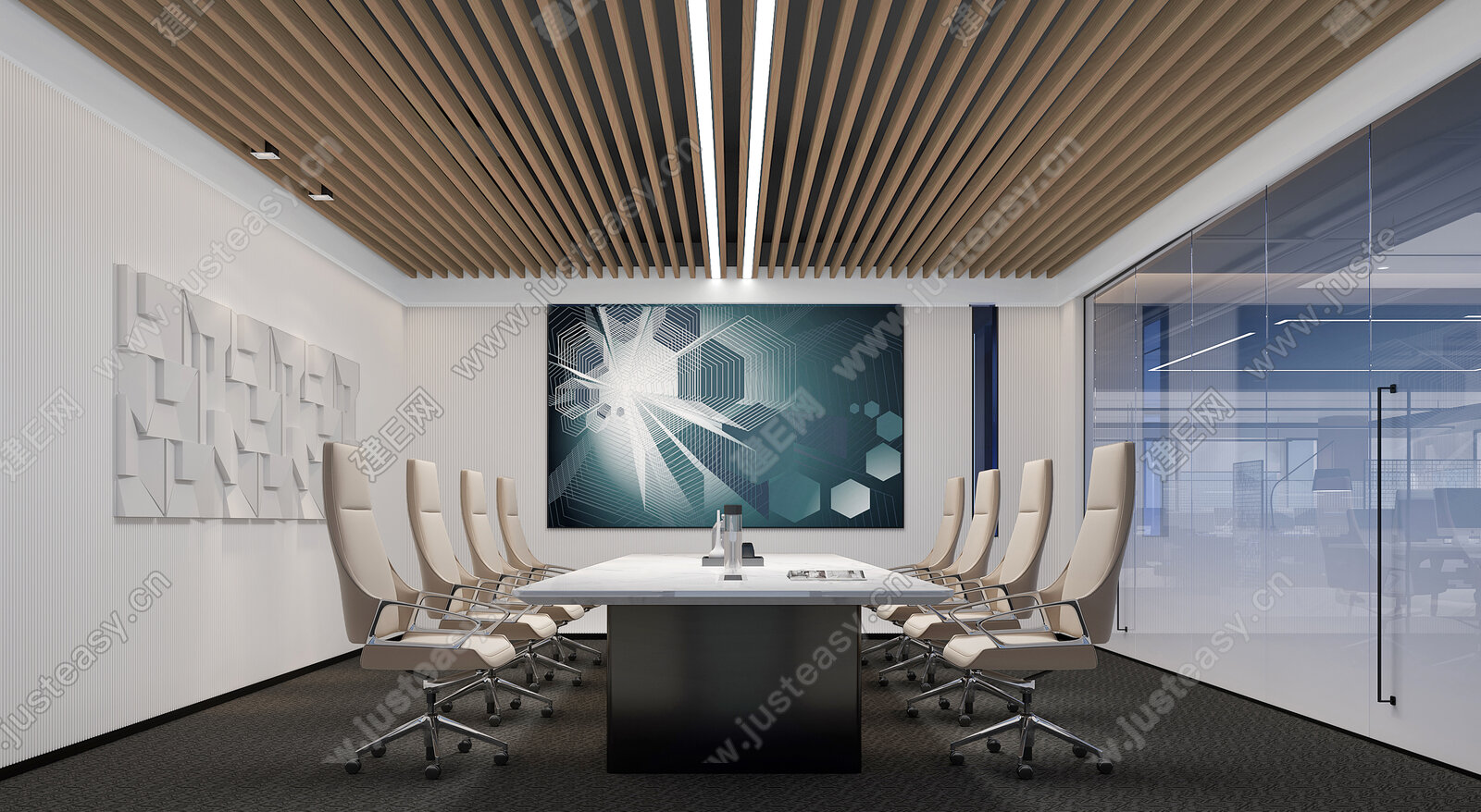 现代会议室3d模型下载[ID:108616068]_建e网3d模型