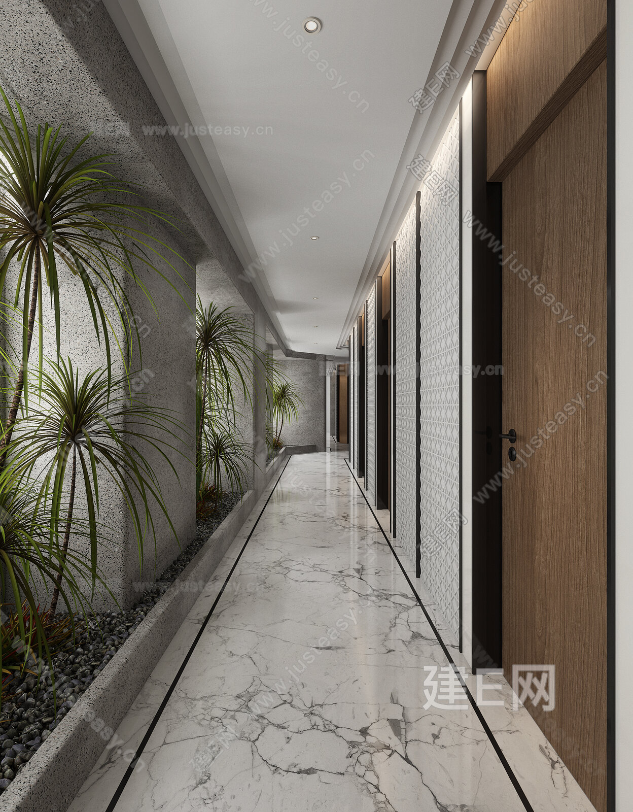 现代过道模型SU模型下载[ID:112676352]_建E室内设计网