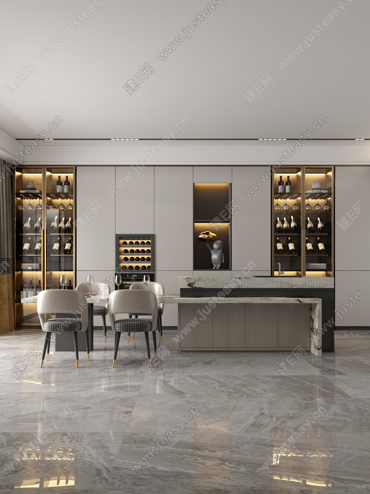 现代餐厅模型SU模型下载[ID:113135183]_建e网su模型