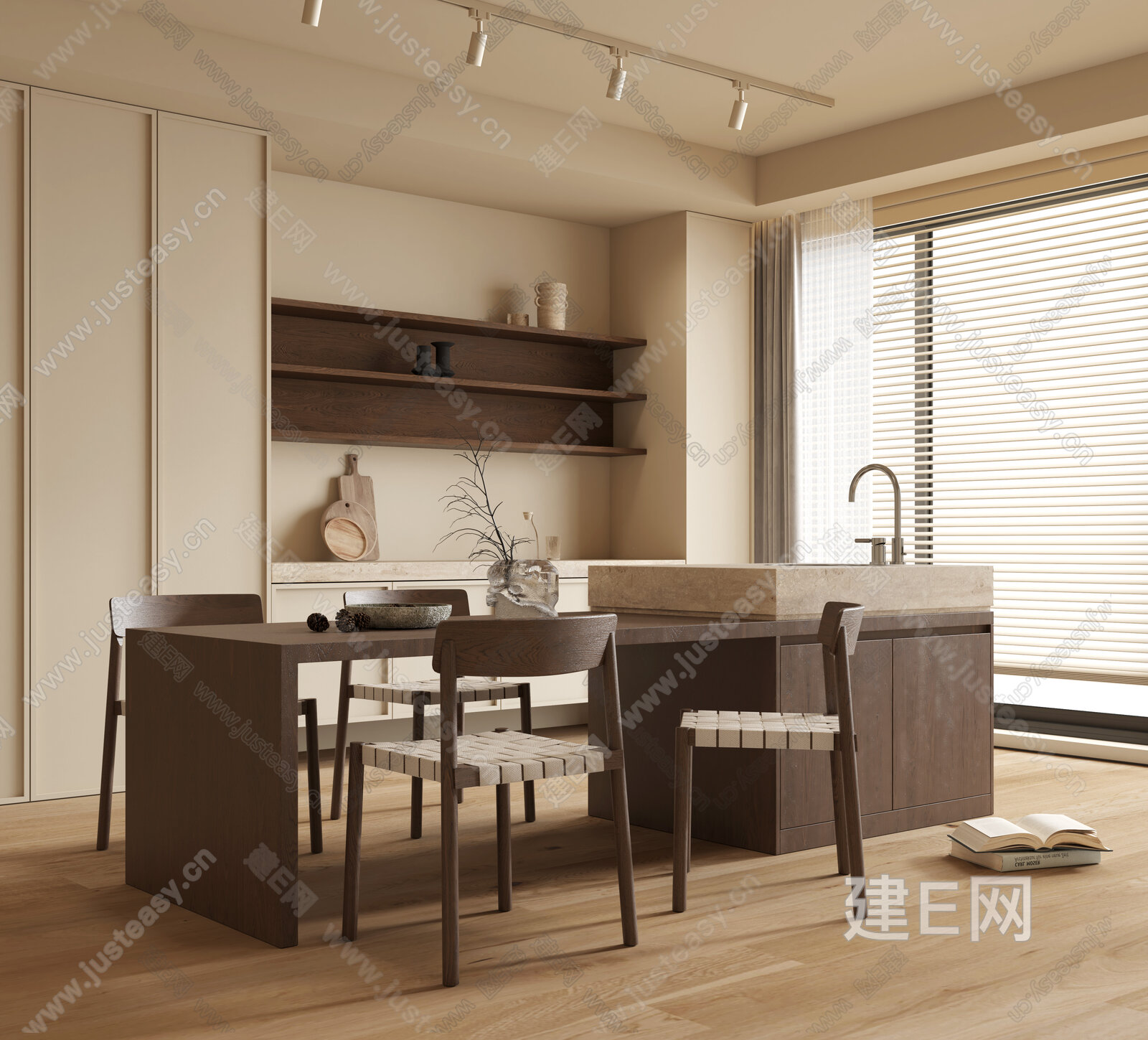 现代餐厅模型SU模型下载[ID:105206105]_建E室内设计网