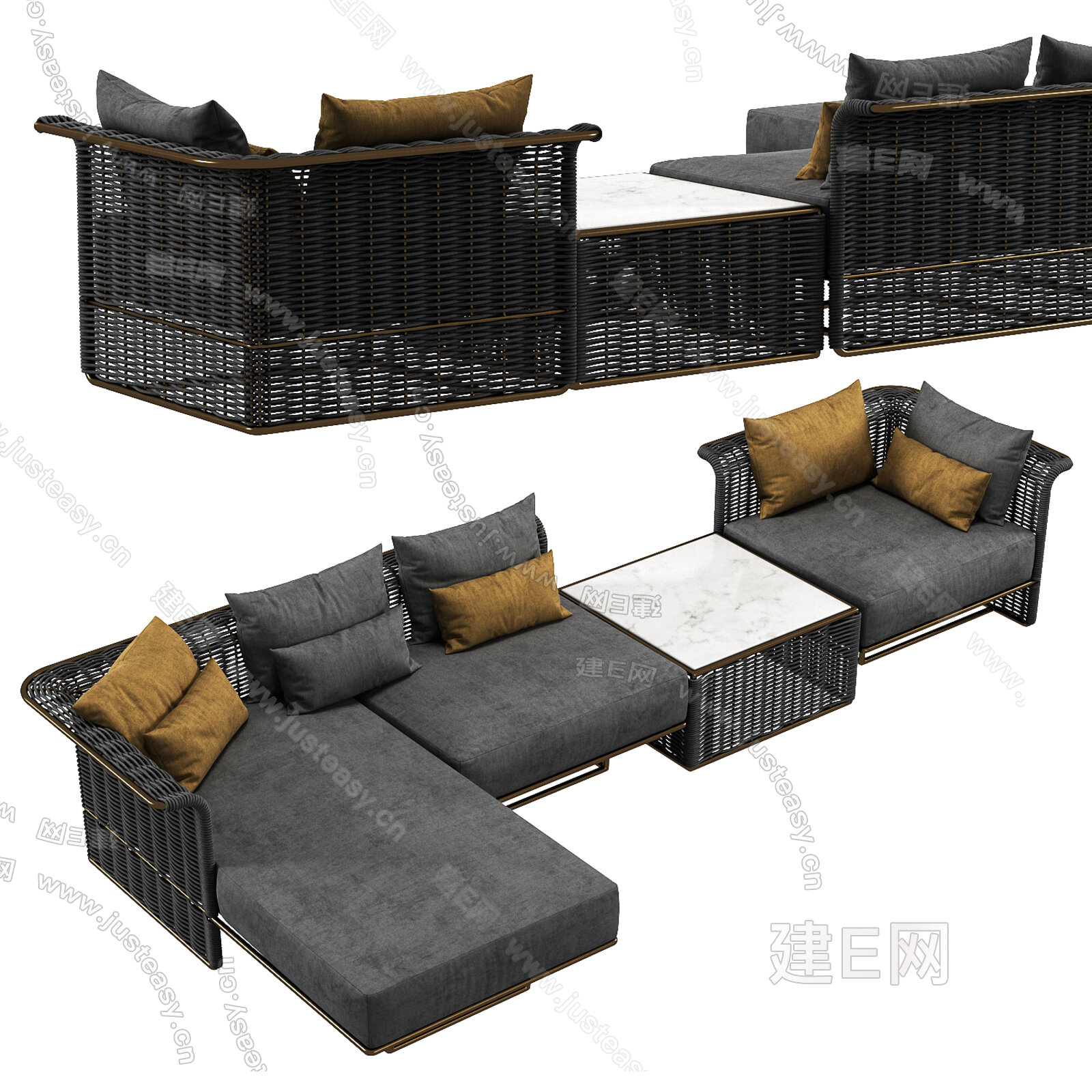 【现代沙发3d模型】建E网_现代沙发3d模型下载[ID:100817380]_打造3d现代沙发模型免费下载平台