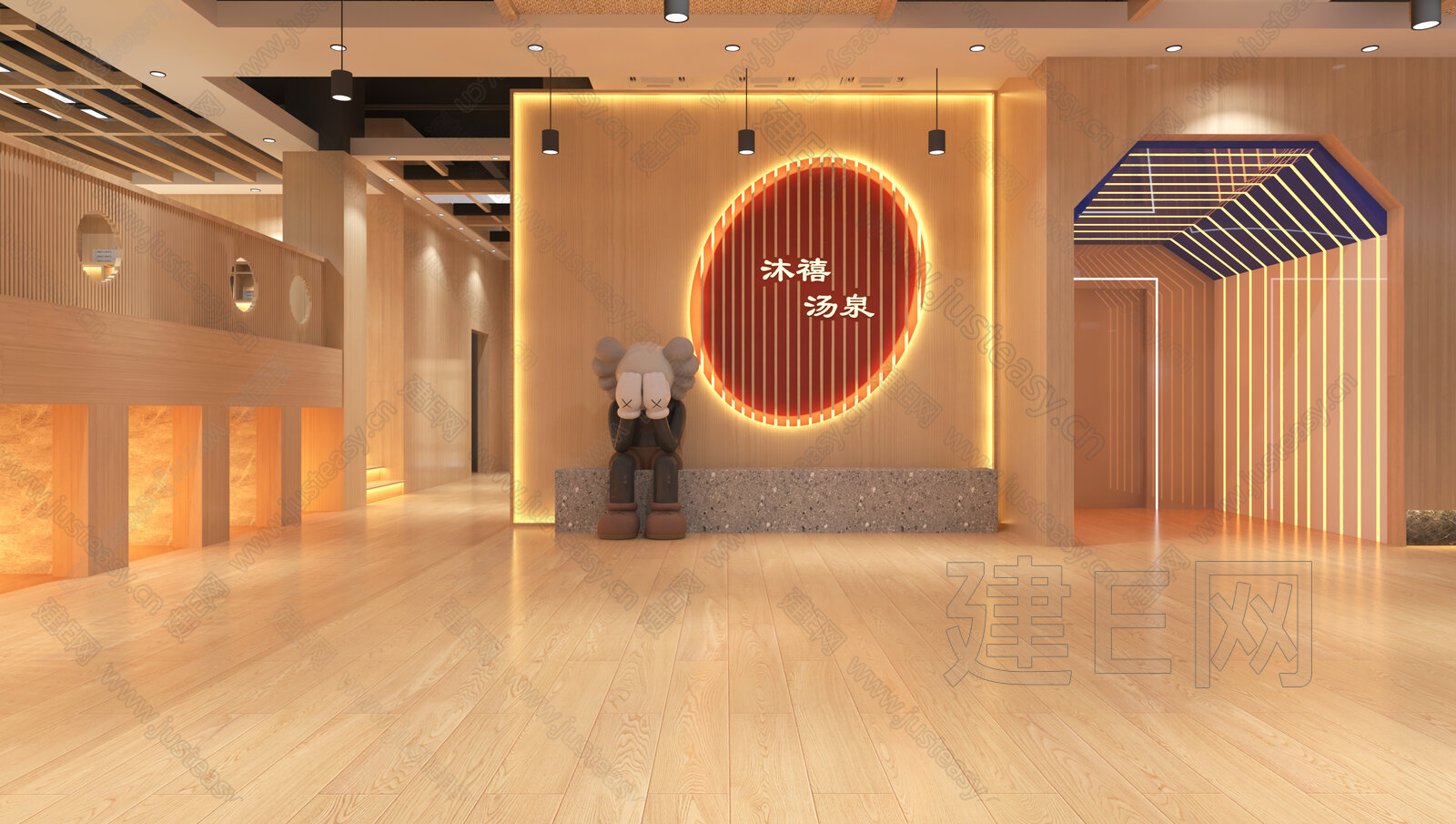 【新中式洗浴大厅3d模型】建e网_新中式洗浴大厅3d模型下载[ID:101538160]_打造3d新中式洗浴大厅模型免费下载平台