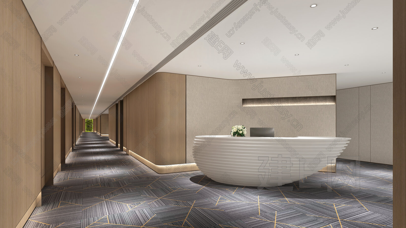 现代公司前台模型SU模型下载[ID:104944037]_建e网su模型