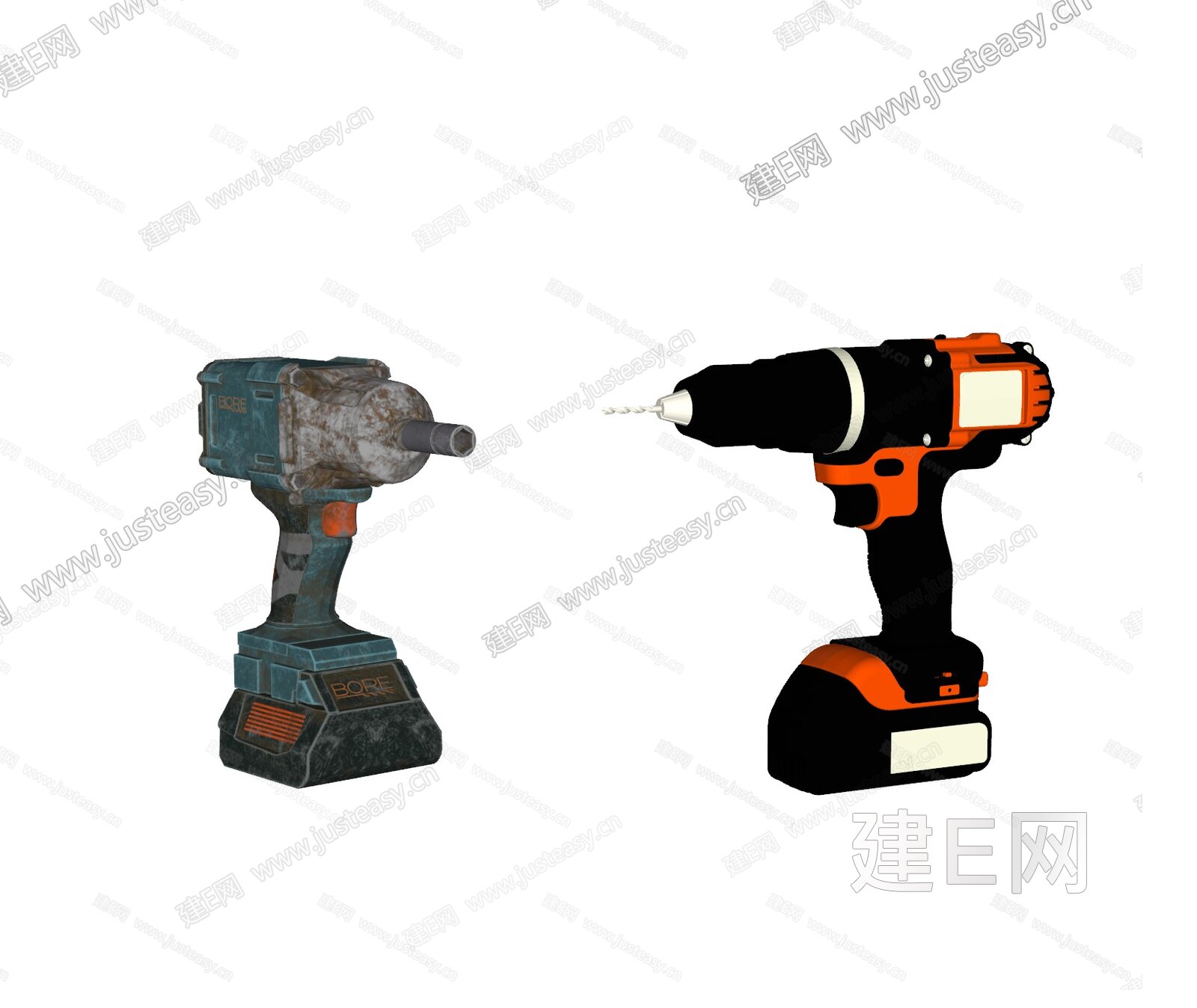 现代电钻扳手模型SU模型下载[ID:113200855]_建E室内设计网