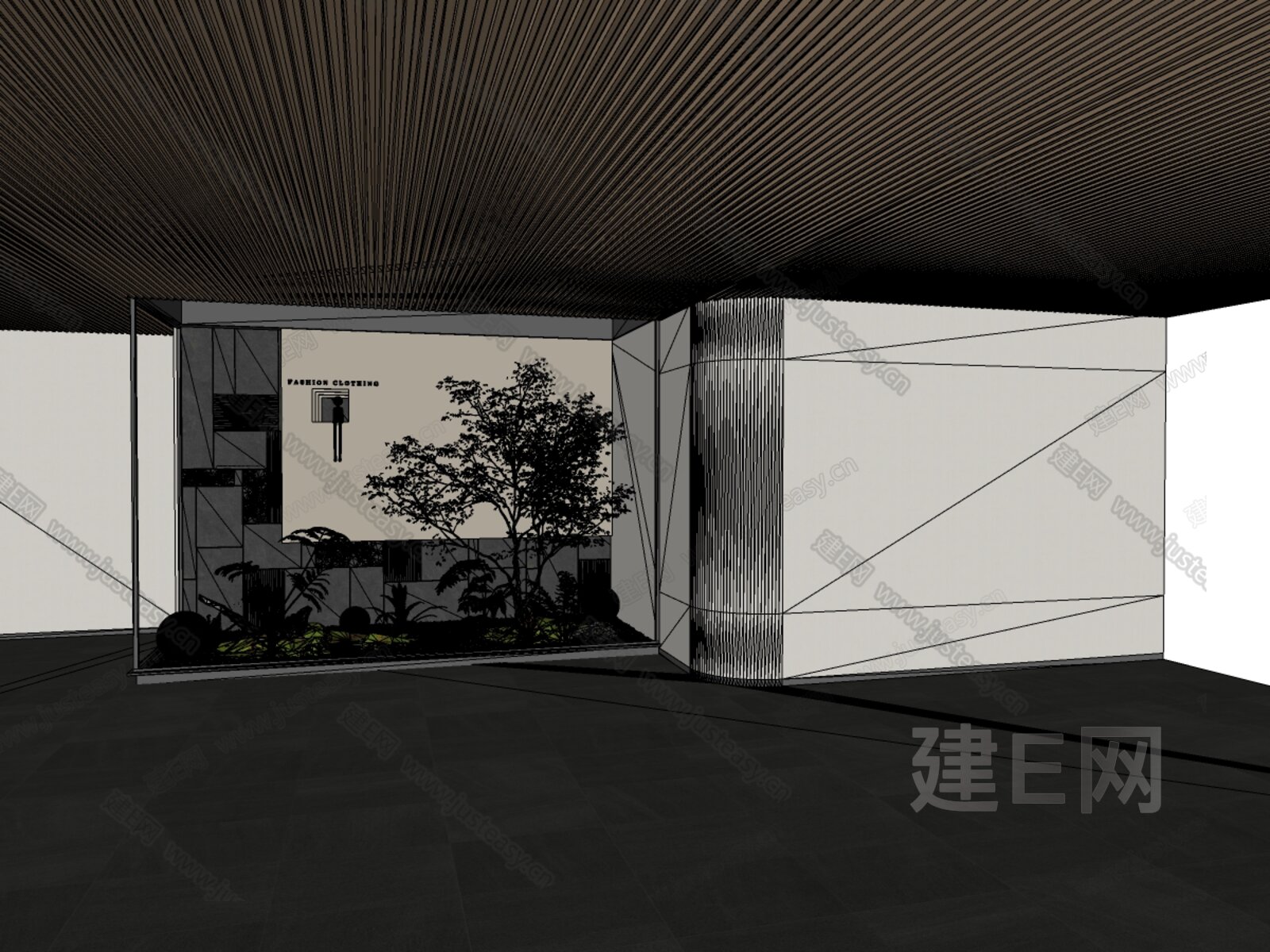 现代庭院景观小品 模型SU模型下载[ID:105206110]_建E室内设计网