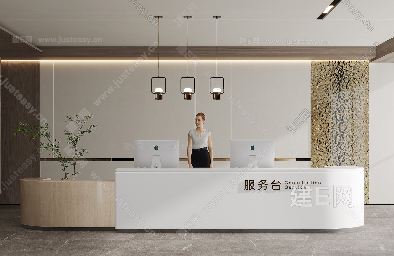 【现代服务台3d模型】建E网_现代服务台3d模型下载[ID:101996804]_打造3d现代服务台模型免费下载平台