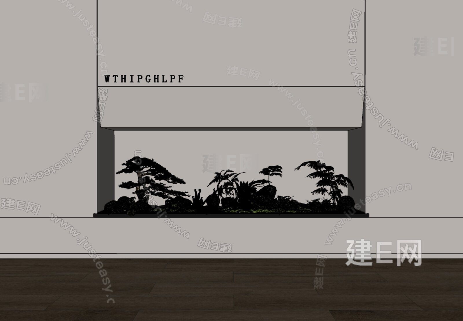现代植物景观造景 模型SU模型下载[ID:105271679]_建E室内设计网
